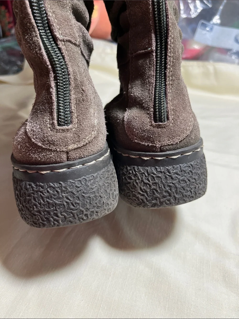 Bass Taupe Suede Faux-Fur Mid-Calf Winter Boots